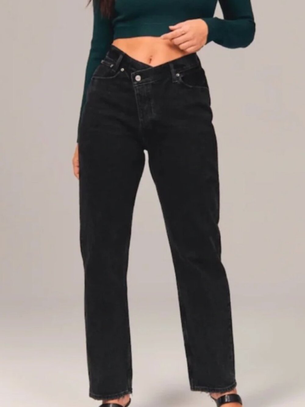 Abercrombie Jeans with Criss-Cross Button Closure